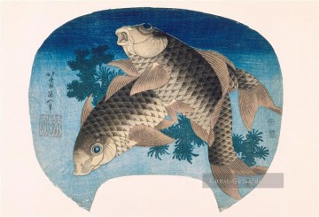 葛飾北斎 Katsushika Hokusai Werke - Zwei Karpfen Katsushika Hokusai Ukiyoe
